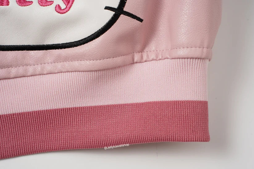 Pink Leather Jacket Unisex Coat