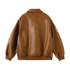 Brown Leather Jacket Unisex Coats