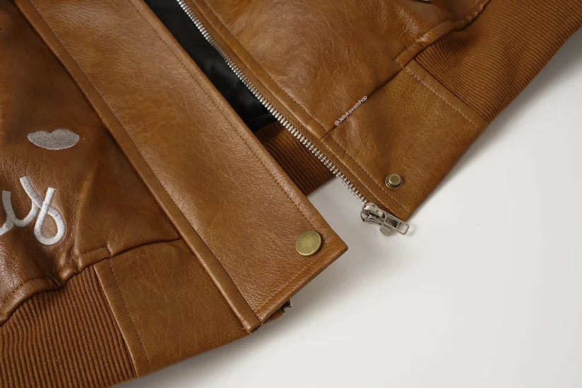 Brown Leather Jacket Unisex Coats