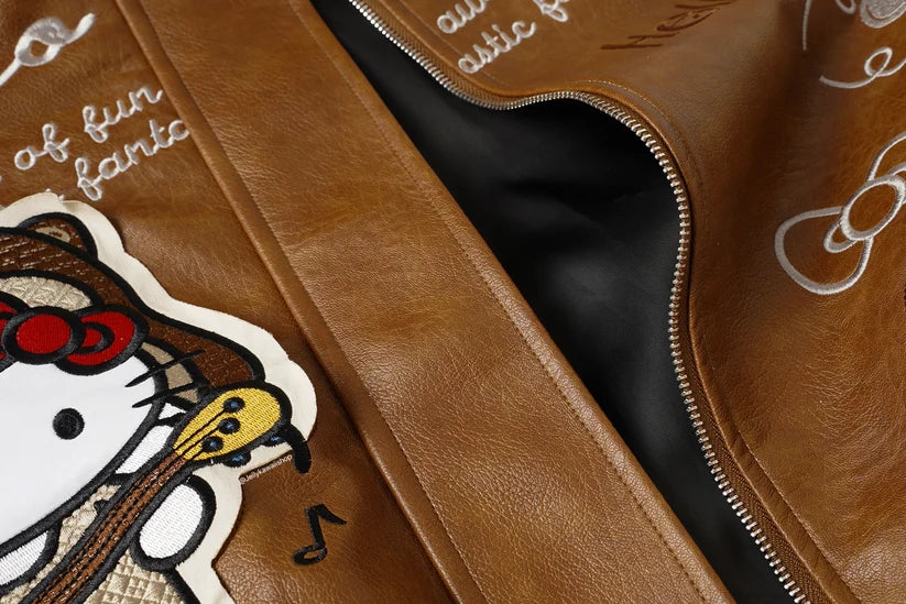 Brown Leather Jacket Unisex Coats