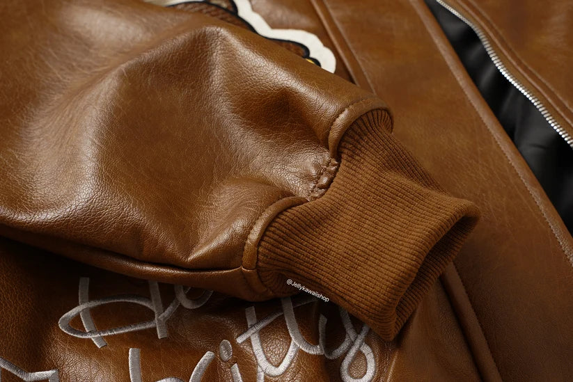 Brown Leather Jacket Unisex Coats