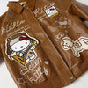 Brown Leather Jacket Unisex Coats