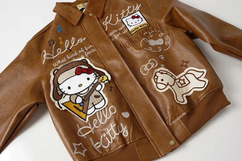 Brown Leather Jacket Unisex Coats