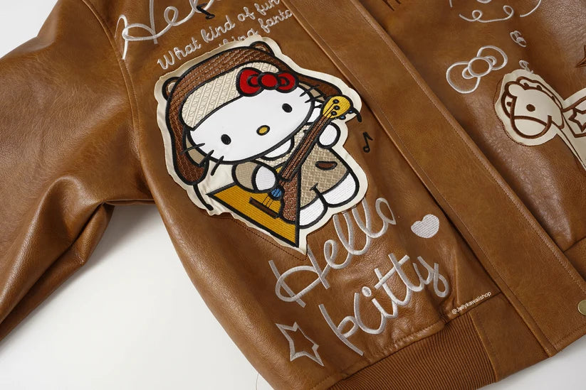 Brown Leather Jacket Unisex Coats