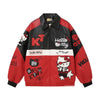 Black and Red Leather Jacket Unisex Coats