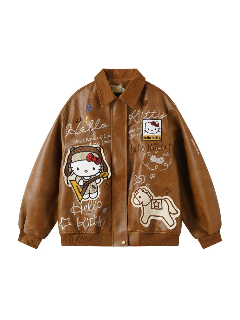 Brown Leather Jacket Unisex Coats