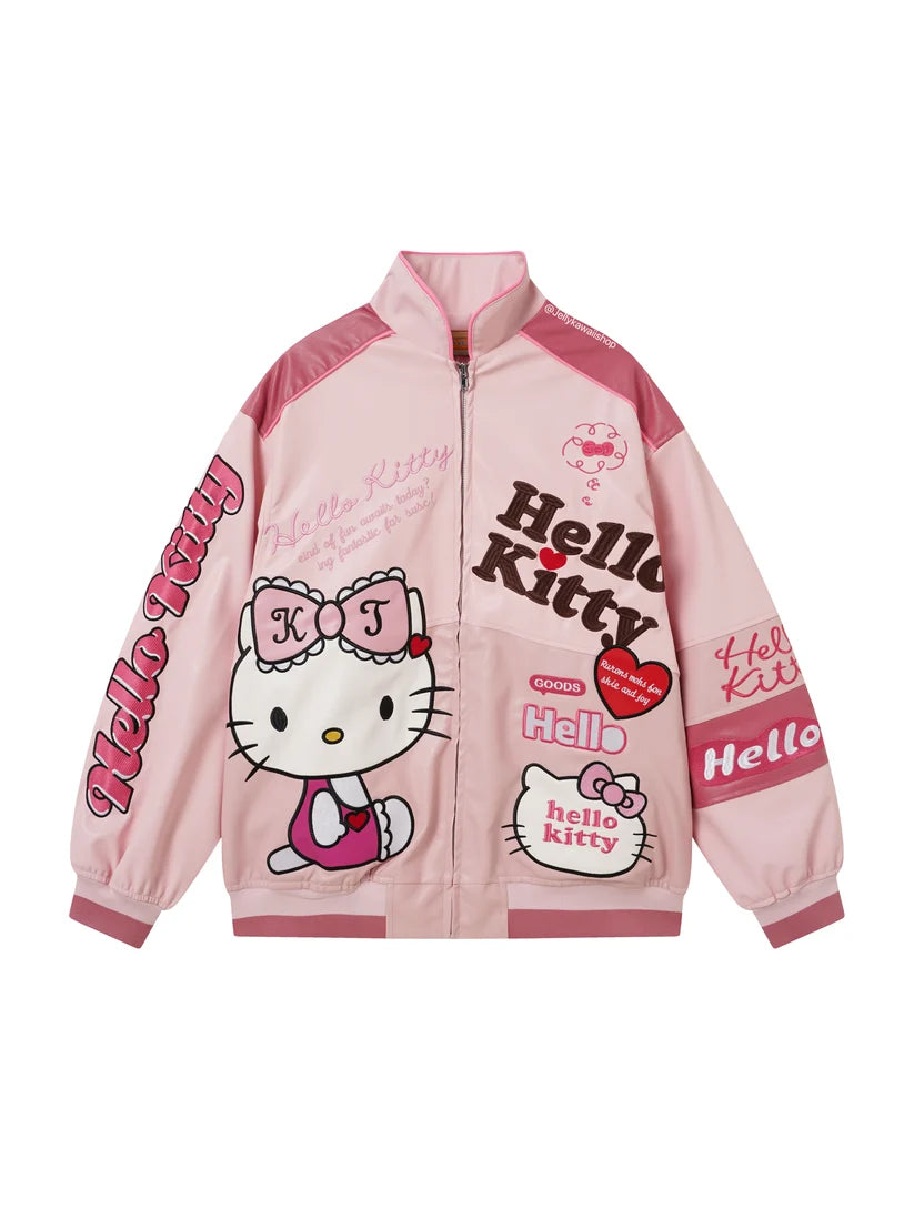 Pink Leather Jacket Unisex Coat