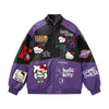 Black and Purple Leather Jacket Unisex Coats