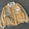 Brown Leopard Print Varsity Jacket Baseball Bomber Jacket