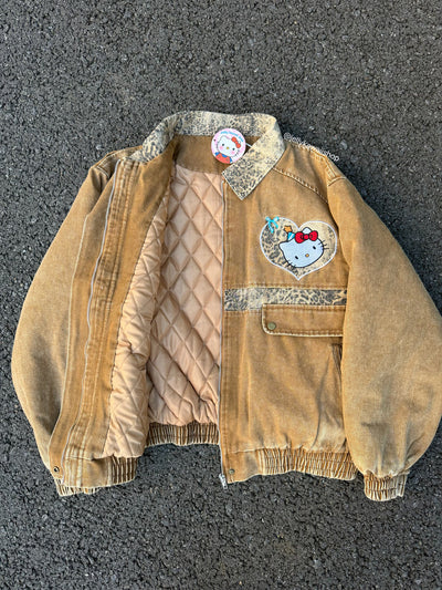 Brown Leopard Print Varsity Jacket Baseball Bomber Jacket