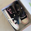 Foldable Hightop Canvas Lace-Up Women's Shoes