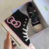 Foldable Hightop Canvas Lace-Up Women's Shoes