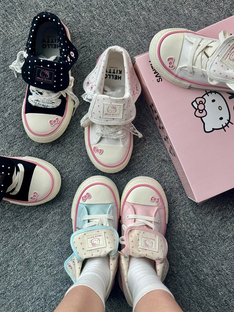Foldable Hightop Canvas Lace-Up Women's Shoes