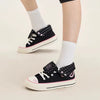 Foldable Hightop Canvas Lace-Up Women's Shoes