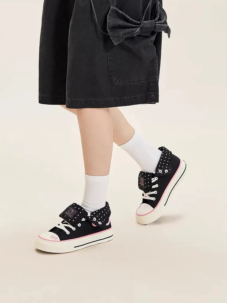 Foldable Hightop Canvas Lace-Up Women's Shoes