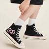 Foldable Hightop Canvas Lace-Up Women's Shoes
