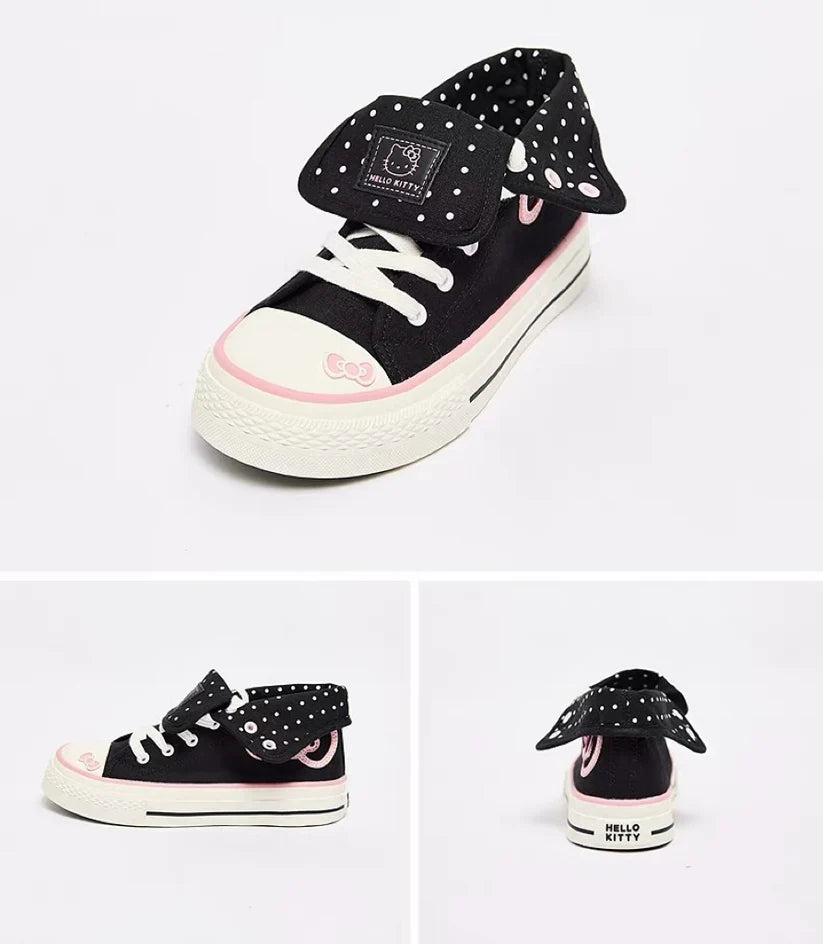 Foldable Hightop Canvas Lace-Up Women's Shoes