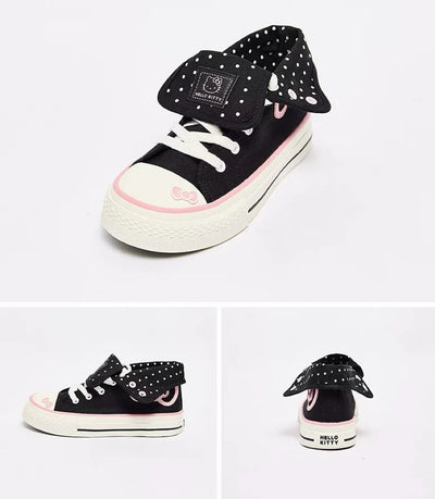 Foldable Hightop Canvas Lace-Up Women's Shoes