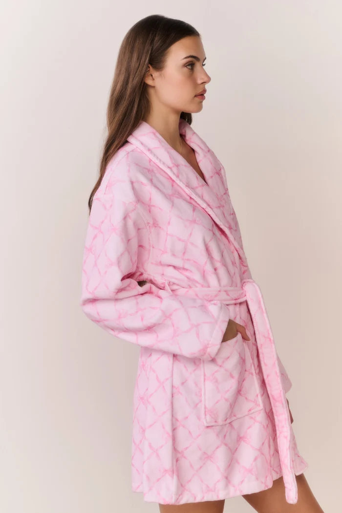 LoveShackFancy Cotton Indie Robe – Pink Bow