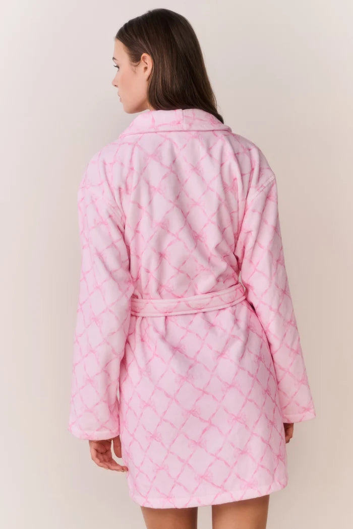 LoveShackFancy Cotton Indie Robe – Pink Bow