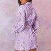 LoveShackFancy Indie Cotton Bath Robe – Purple Floral
