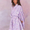LoveShackFancy Indie Cotton Bath Robe – Purple Floral