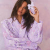 LoveShackFancy Indie Cotton Bath Robe – Purple Floral