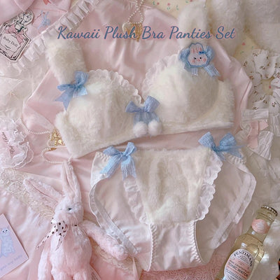 Kawaii Plush Bra Paties Set