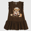 Kawaii Baking Bear Polka Dot Ruffle Sleeveless Dress