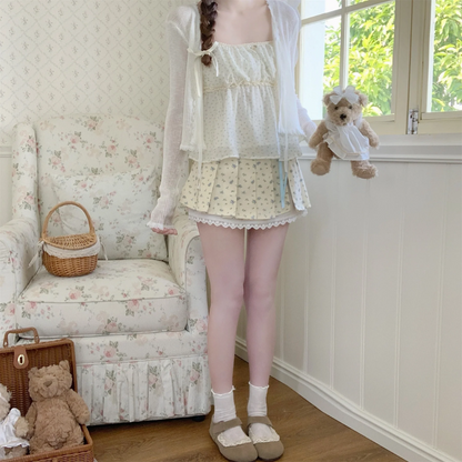 Kawaii Floral Pleated Mini Skirt – Coquette Pink Aesthetic Vibes