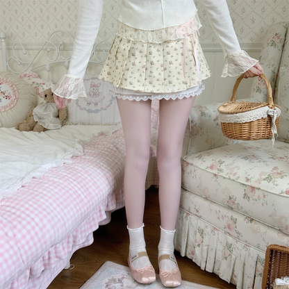 Kawaii Floral Pleated Mini Skirt – Coquette Pink Aesthetic Vibes