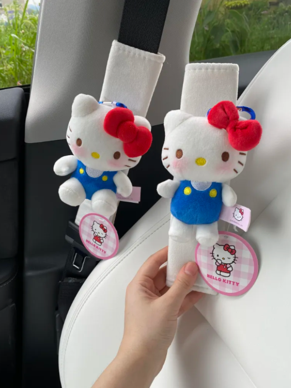 Kawaii Kitty Seat Belt Protector Black