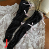 Kawaii Lace Stockings with Bear Garter – White & Black