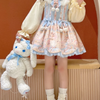Kawaii Teddy Bear Blouse with regular sleeves and lace cuffs, perfectly pairing with a cute Lolita dress for a charming, sweet look.