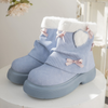 Kawaii Winter Denim Bow Boots
