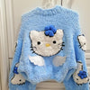 Oversized kawaii cardigan with fluffy plush design