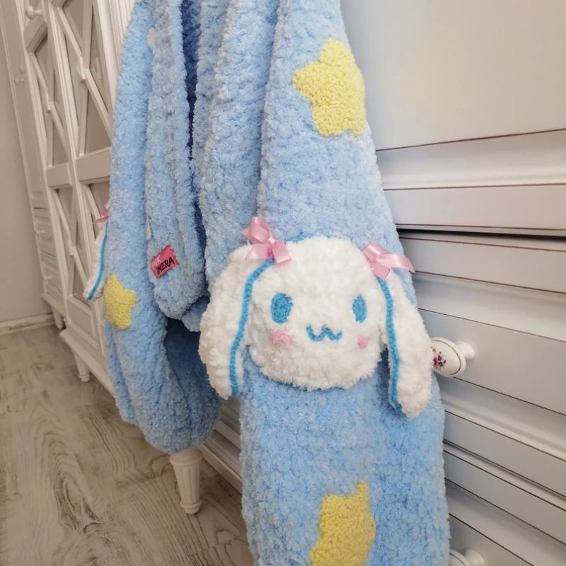 Cute kawaii blue cardigan for winter outfits