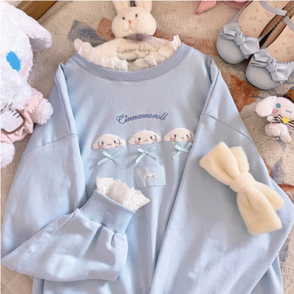 Kawaii Cinnamoroll Embroidered Sweatshirt