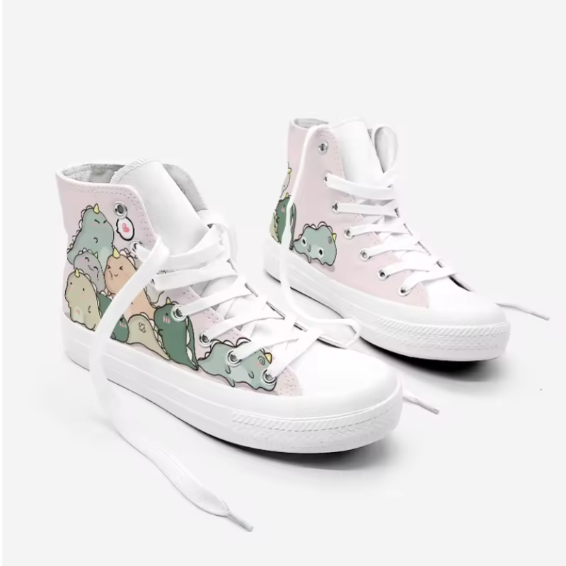 Kawaii Dinosaur Canvas Sneakers