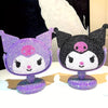 Kawaii Gothic Cat Makeup Mirror with Rhinestones