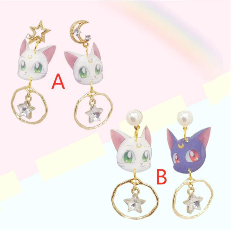 Kawaii Luna and Artemis earrings