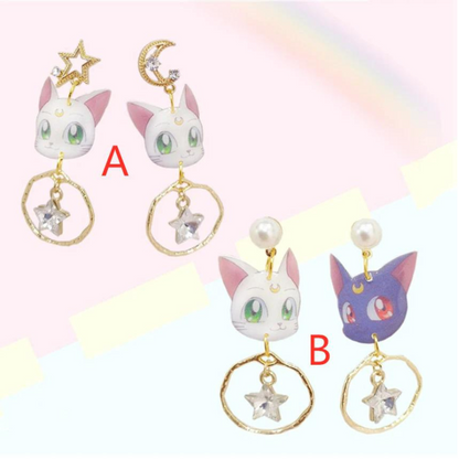 Kawaii Luna and Artemis earrings