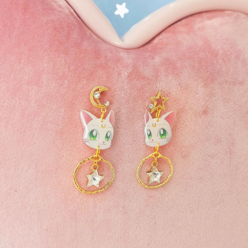 Kawaii Luna and Artemis earrings