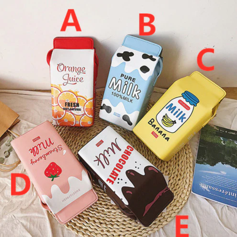 Kawaii Milk Fruits Shoulder Bag