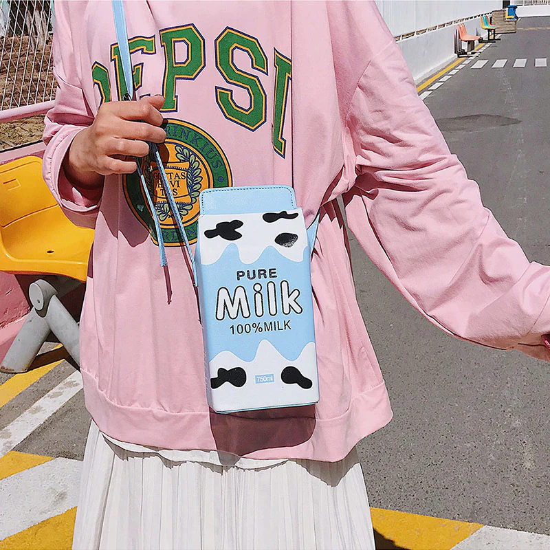 Kawaii Milk Fruits Shoulder Bag