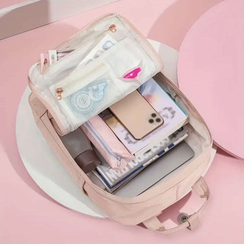 Kawaii Multi-Compartment Nylon Backpack