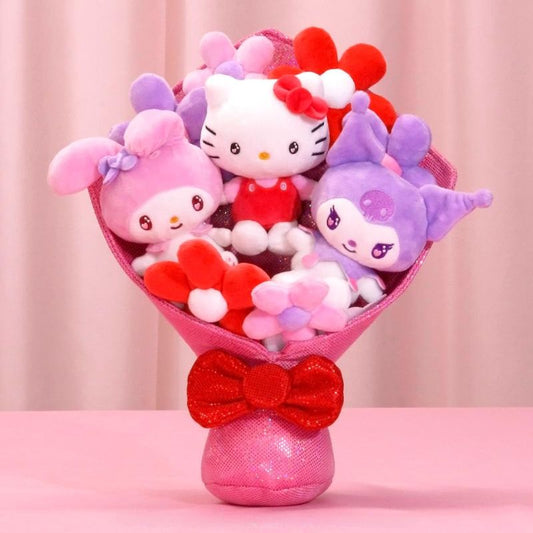 Kawaii Plush Flower Bouquet – 12 Inch