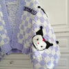 Cozy oversized kawaii cardigan in purple plush