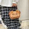 Kawaii Cat Shoulder Bag – Brown Faux Leather