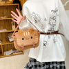 Kawaii Cat Shoulder Bag – Brown Faux Leather